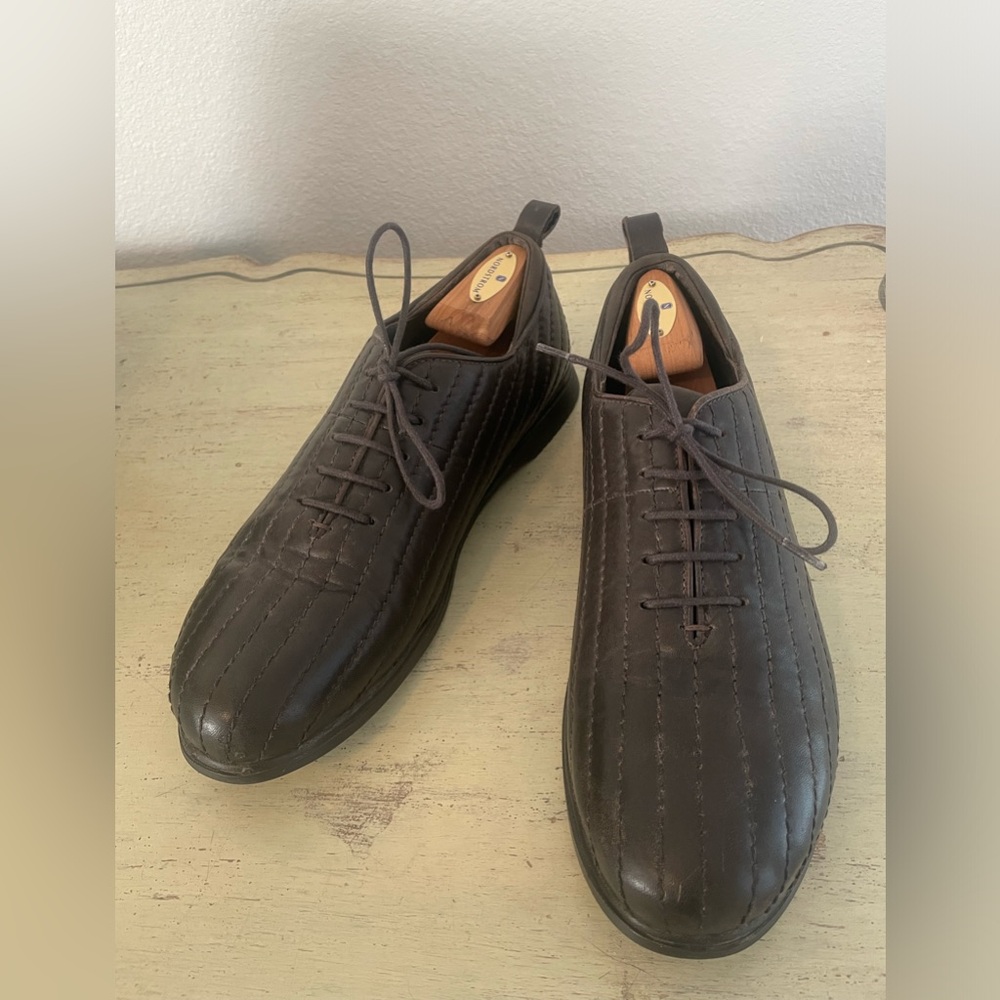 JIL SANDER Made in Italy Ribbed Channel Stitch Bowler Oxford Shoe Size 9 $1250